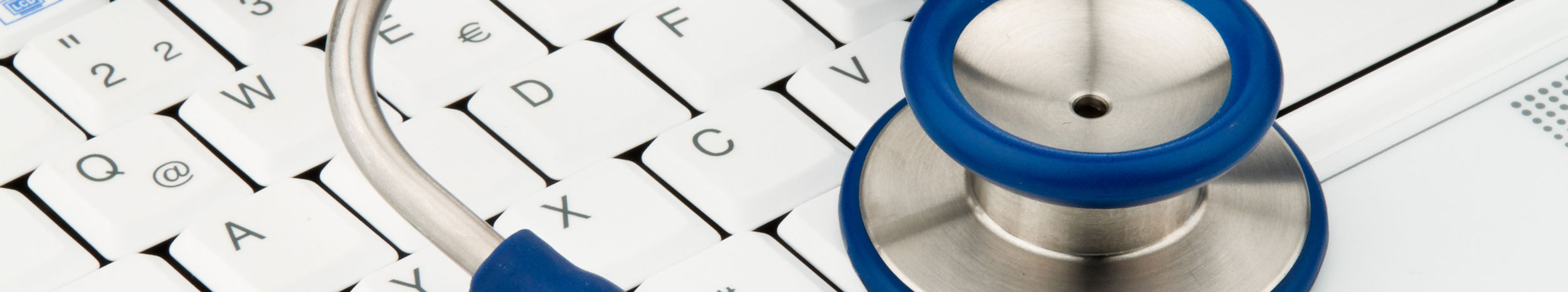 Stethoscope on a keyboard